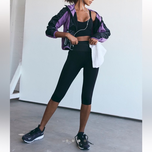 Free People FP Movement Go The Distance Fleece Color Block Hooded Zip Up Jacket - Picture 4 of 4